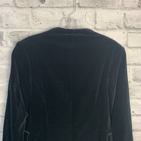 William Rast Black Velvet Fitted Structured Blazer Jacket - Picture 5 of 14